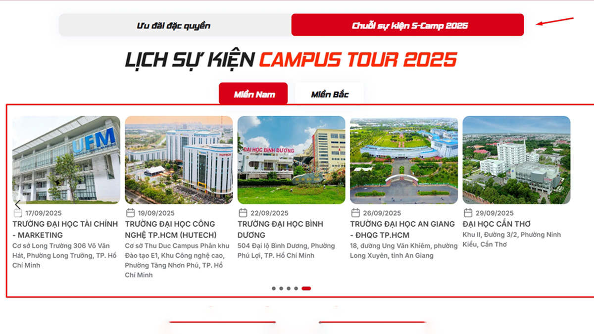Lịch sự kiện Campus Tour 2025 tại CellphoneS