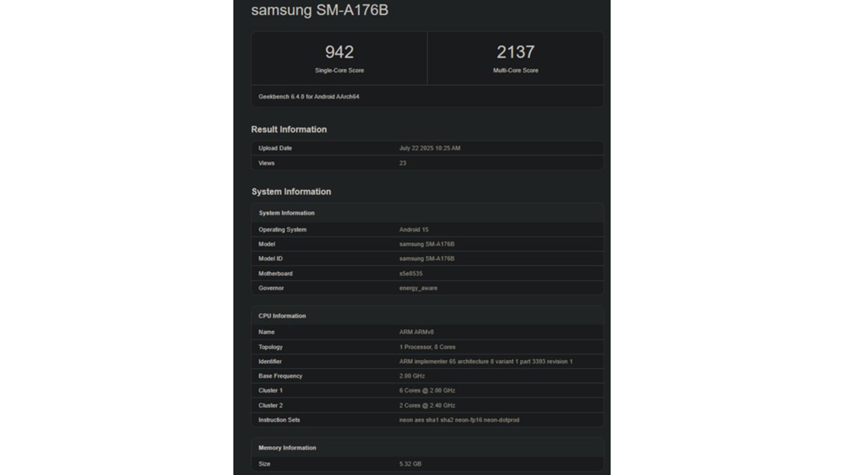 Galaxy A17 5G lộ hiệu năng trên Geekbench