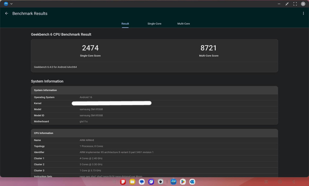 Galaxy Tab S11 Ultra lộ hiệu năng trên Geekbench