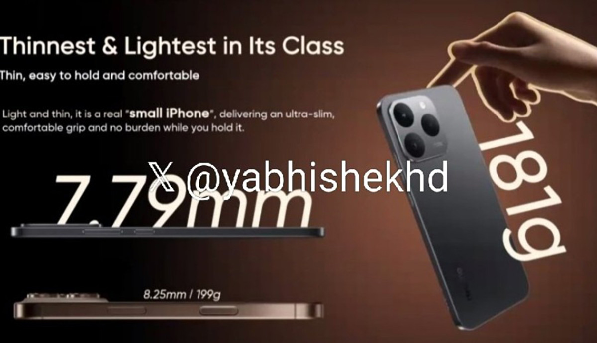 realme 15T có thân máy khá mỏng