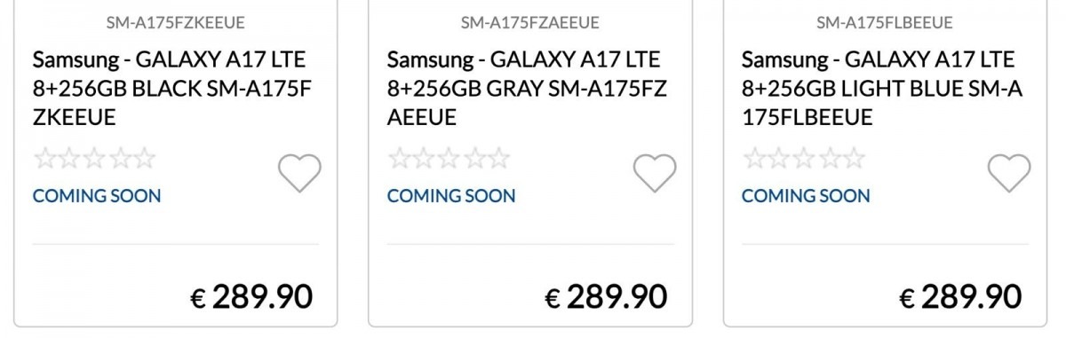 Giá biến thể Galaxy A17 4G