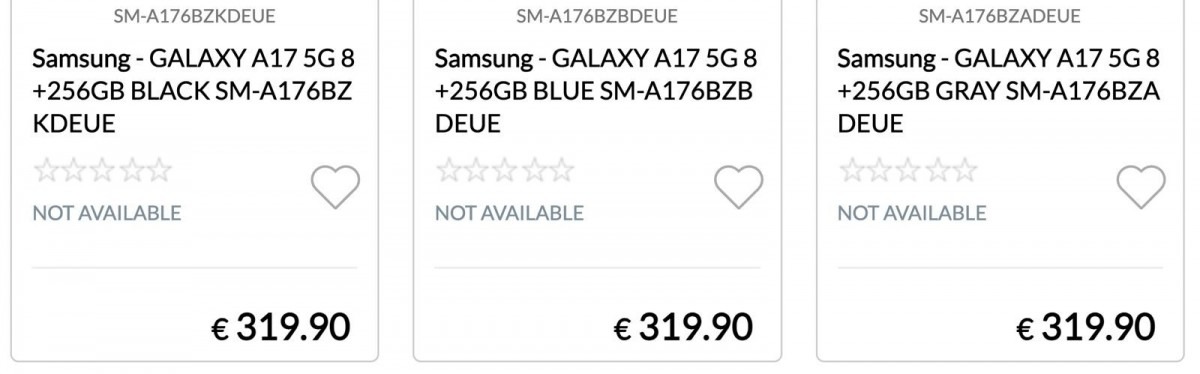 Giá biến thể Galaxy A17 5G