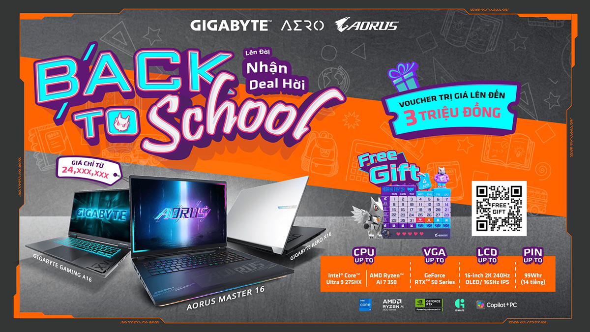 Gigabyte tung khuyến mãi Back to School 2025: “Lên đời nhận deal hời”