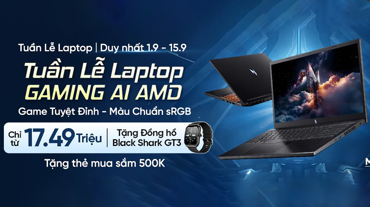 Tuần lễ laptop gaming AI AMD "Game Tuyệt Đỉnh, Màu Chuẩn sRGB"