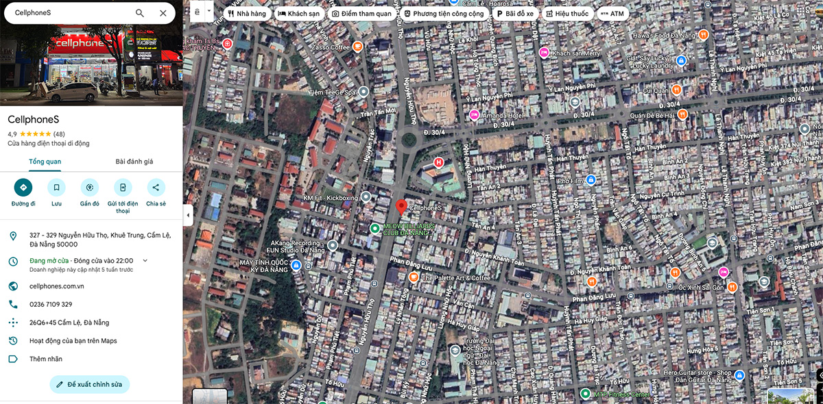 Địa chỉ cửa hàng CellphoneS mới tại Đà Nẵng