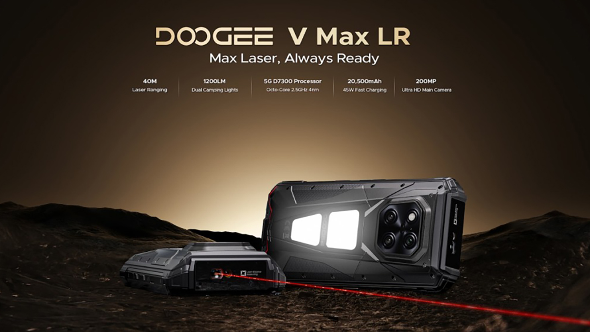 DOOGEE V Max LR ra mắt: Tích hợp máy đo khoảng cách laser 40M, pin 20500 mAh, đèn cắm trại kép, giá 18.28 triệu đồng