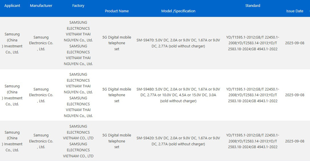 Galaxy S26 Series đạt chứng nhận 3C