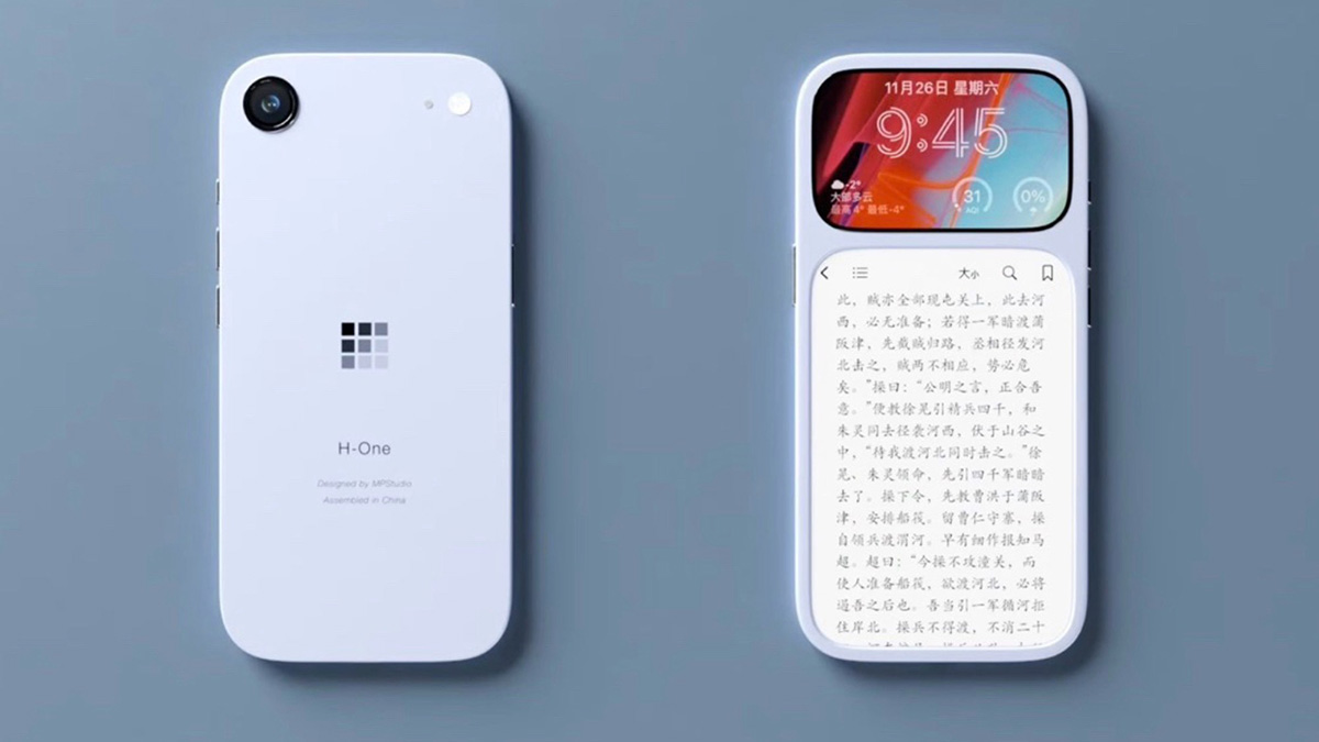 Điện thoại có thiết kế hai màn hình độc đáo ở mặt trước