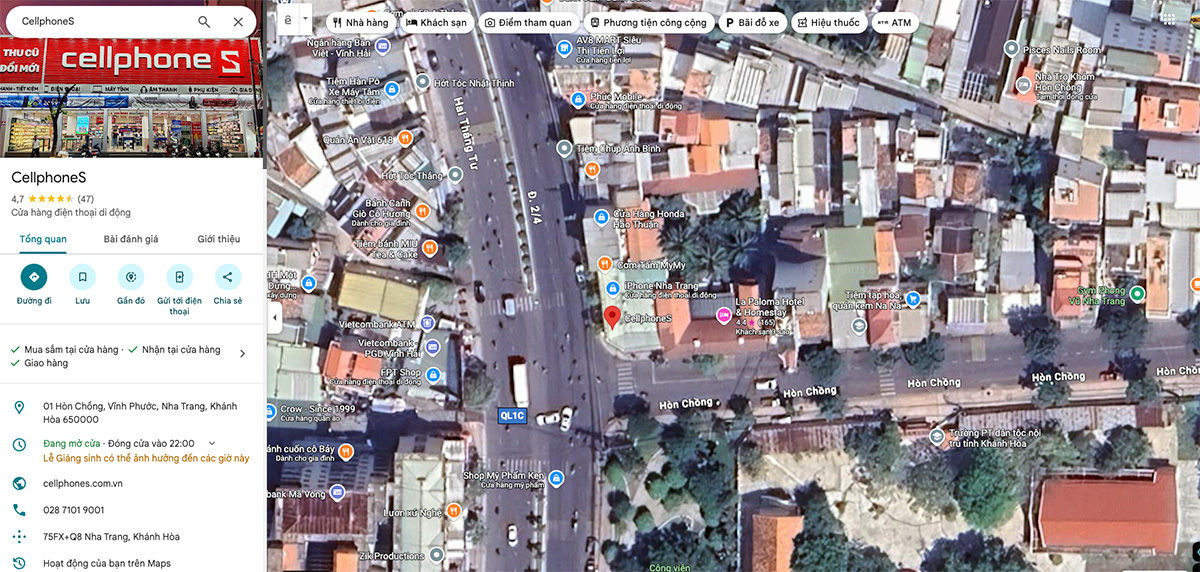 Địa chỉ cửa hàng CellphoneS mới tại Nha Trang