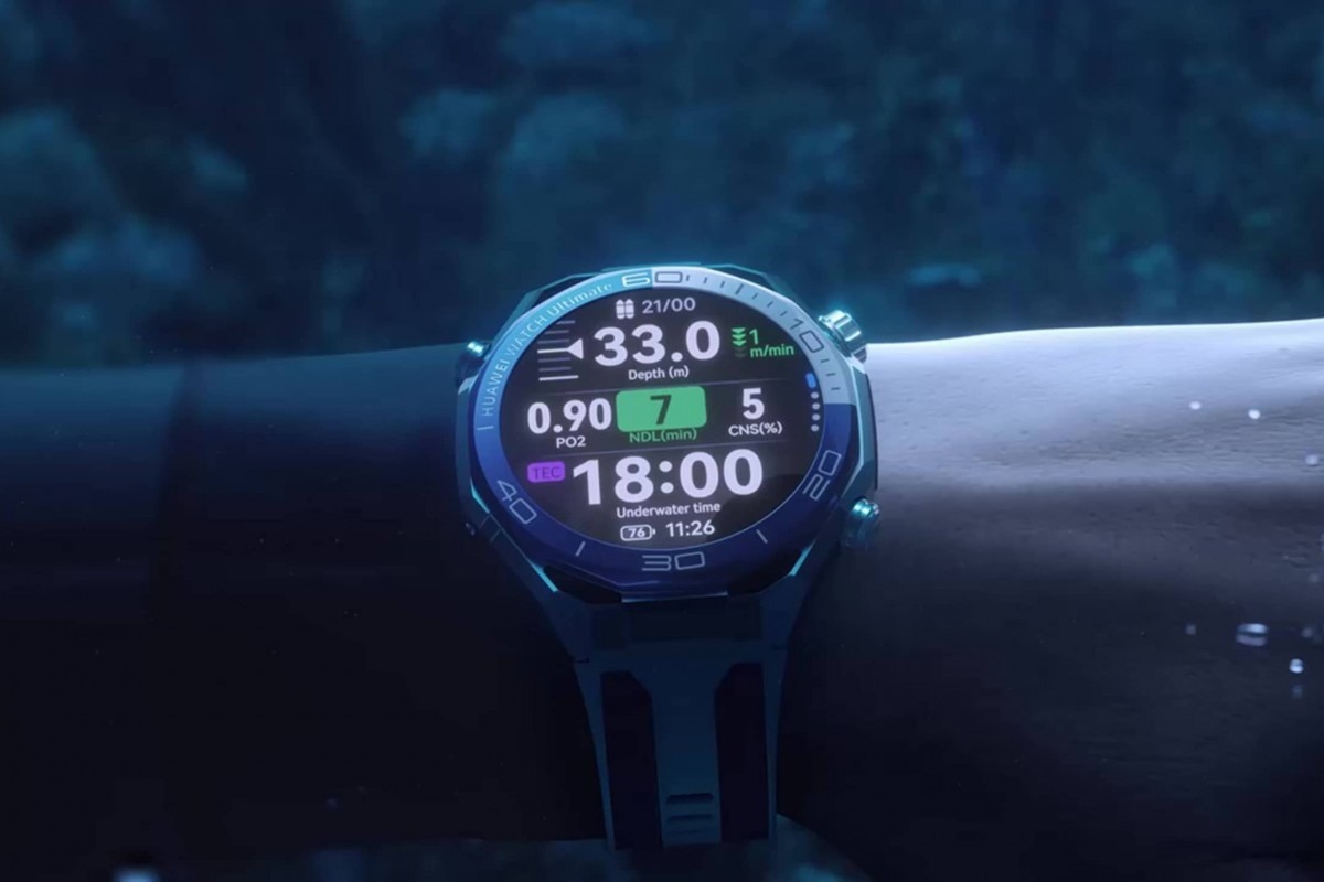 Huawei Watch Ultimate 2 có thể lặn ở độ sâu lên tới 150m dưới nước