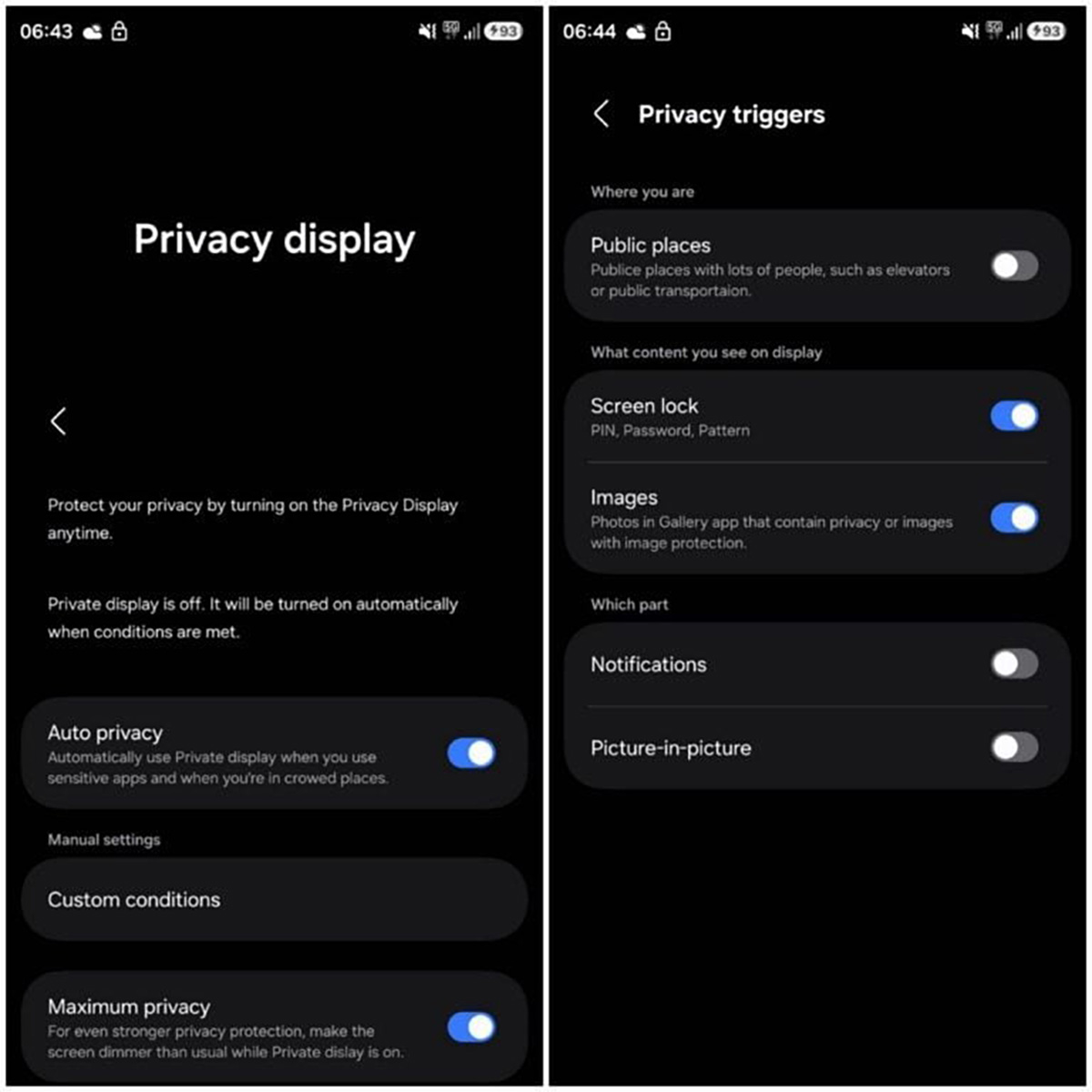 Màn hình riêng tư của Galaxy S26 Ultra sẽ có tùy chọn hiển thị nội dung trên màn hình