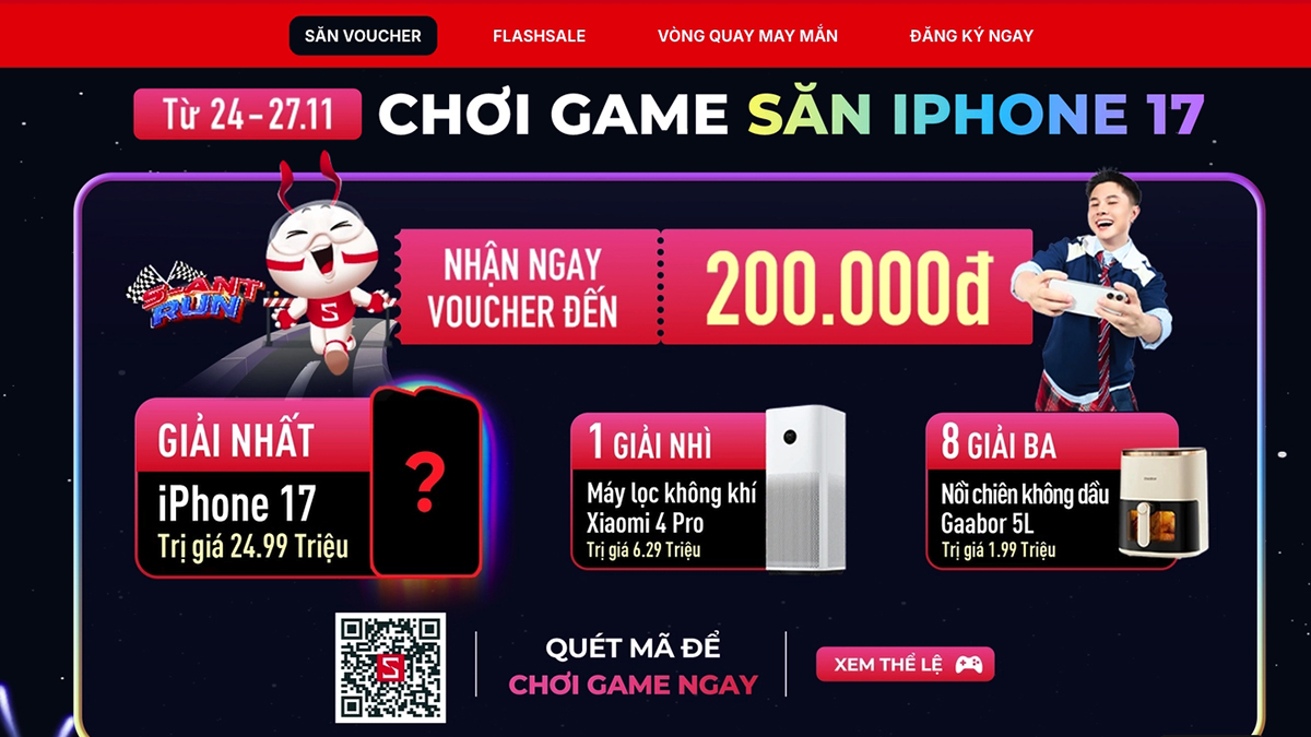 Mời chơi mini game Black Friday CellphoneS: iPhone 17 và loạt quà khủng đang chờ!
