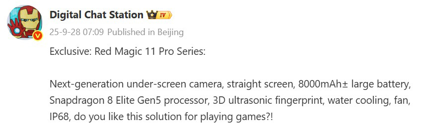 Dòng Red Magic 11 Pro có phần cứng ấn tượng