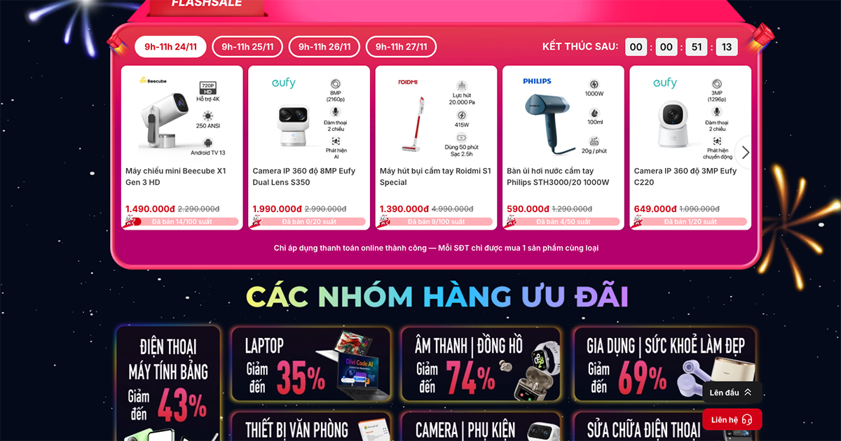 Hiện tại bạn đã có thể săn deal Flash sale hấp dẫn