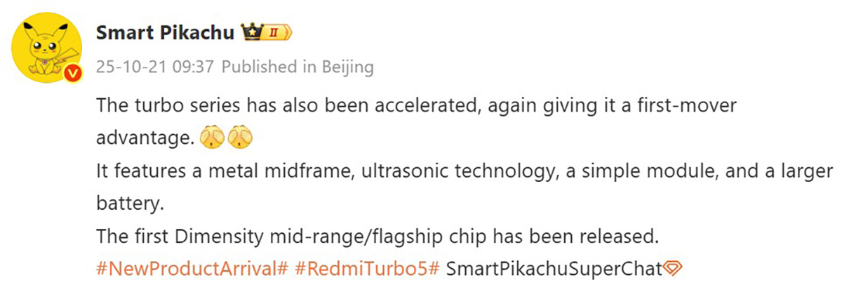 Redmi Turbo 5 có phần cứng ấn tượng