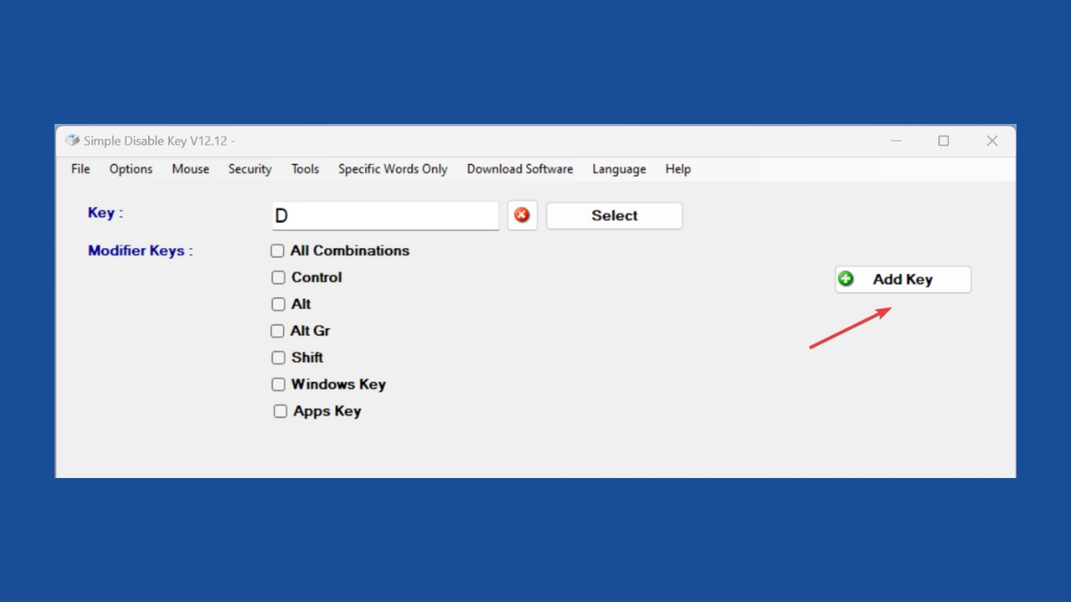 Khóa bàn phím laptop bằng Simple Disable Key bước 2
