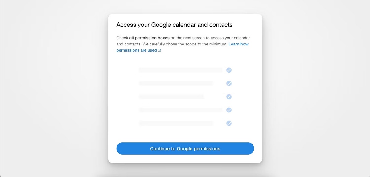 Chọn Continue to Google Permissions