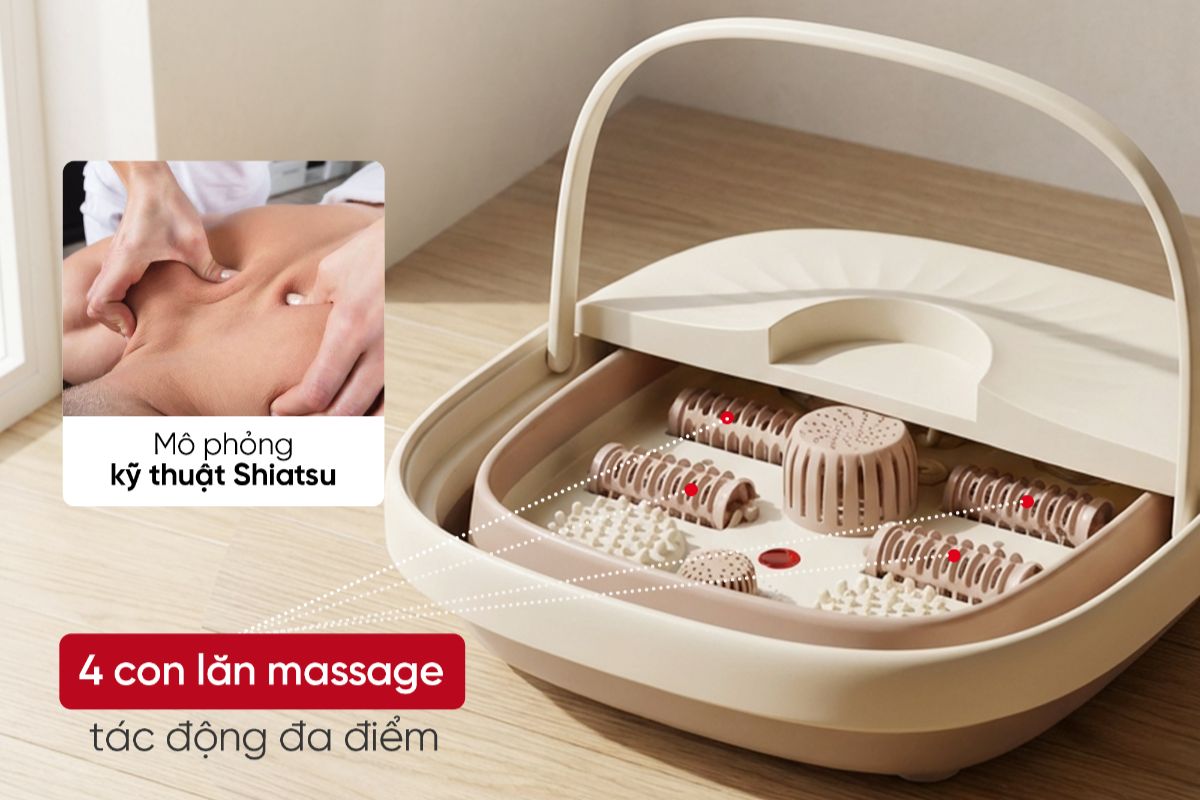 Mô phỏng kỹ thuật Shiatsu với 4 con lăn massage