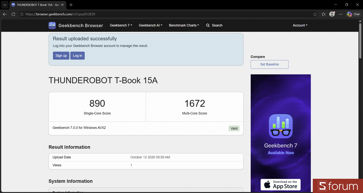 Test CPU trên Geekbench 6
