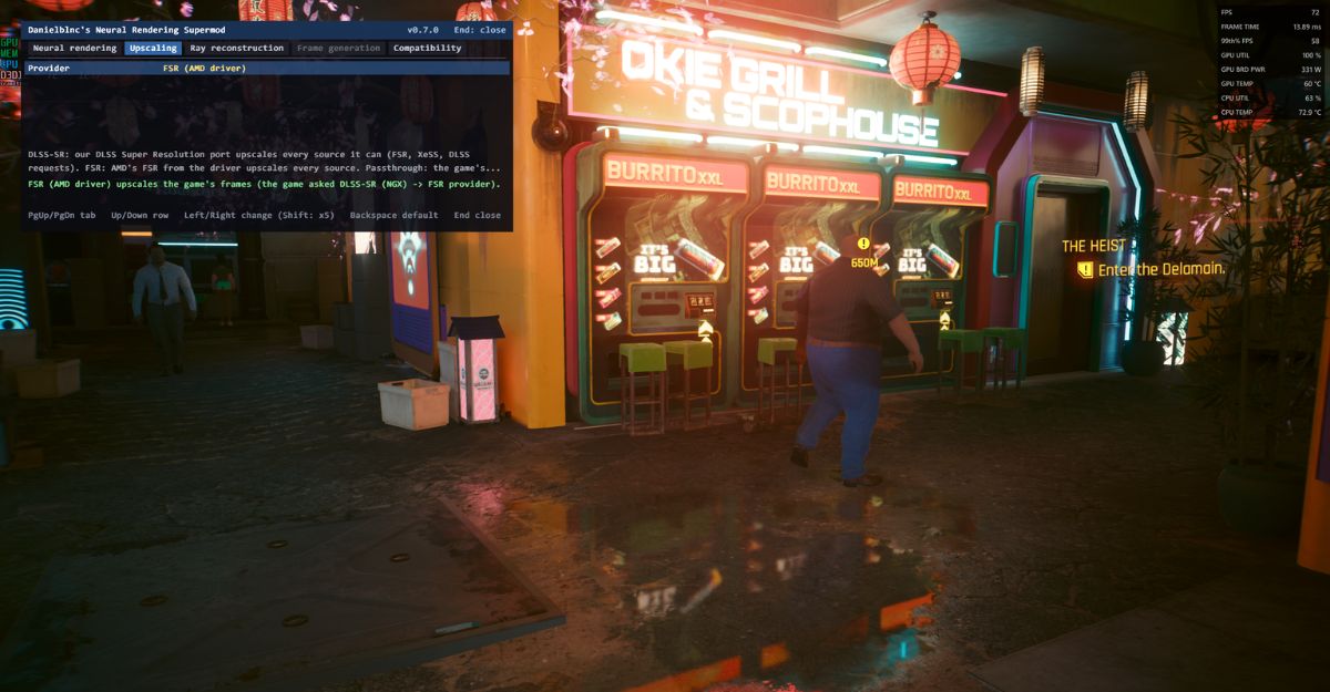 Radeon RX 9070 XT vận hành bản mod trên Cyberpunk 2077