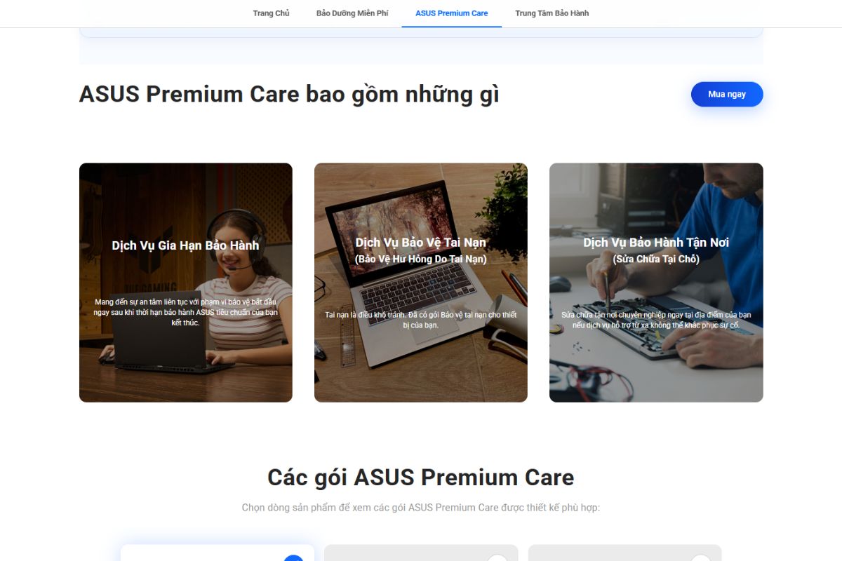 ASUS Premium Care mang lại sự yên tâm hơn khi sử dụng