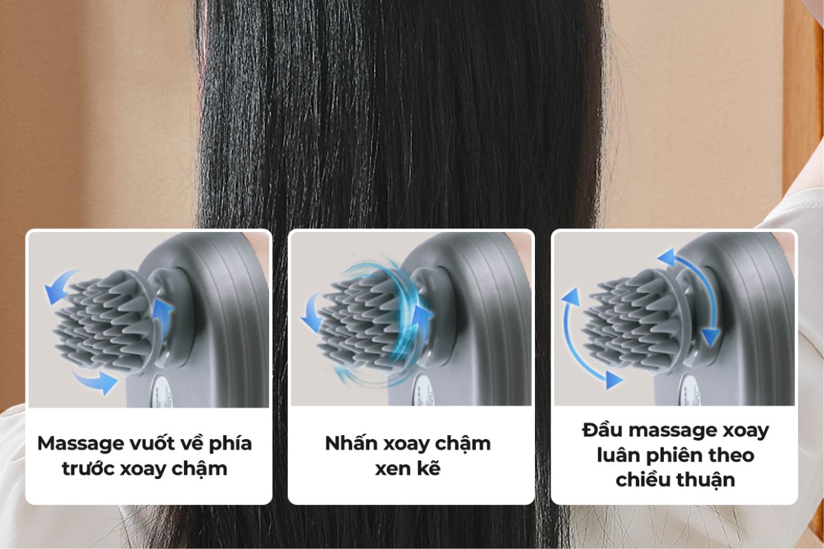 3 chế độ massage để lựa chọn theo nhu cầu