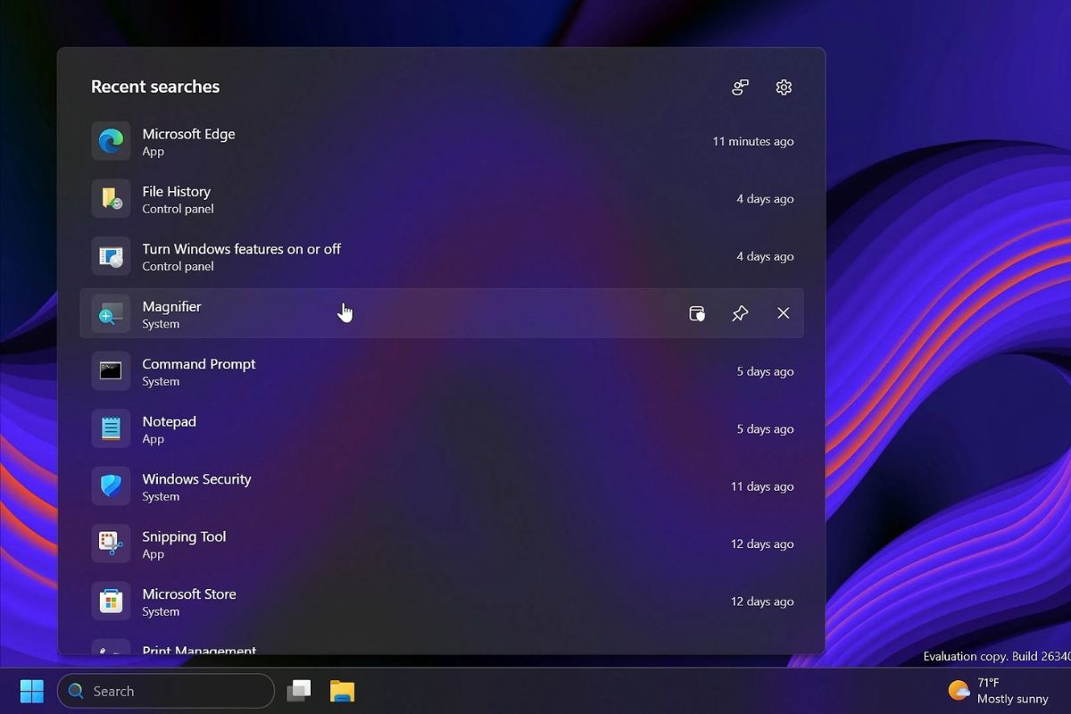 Window Search được đơn giản hóa