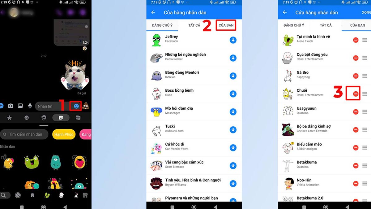 Mẹo dùng 7 - cách xóa emoji trên Messenger