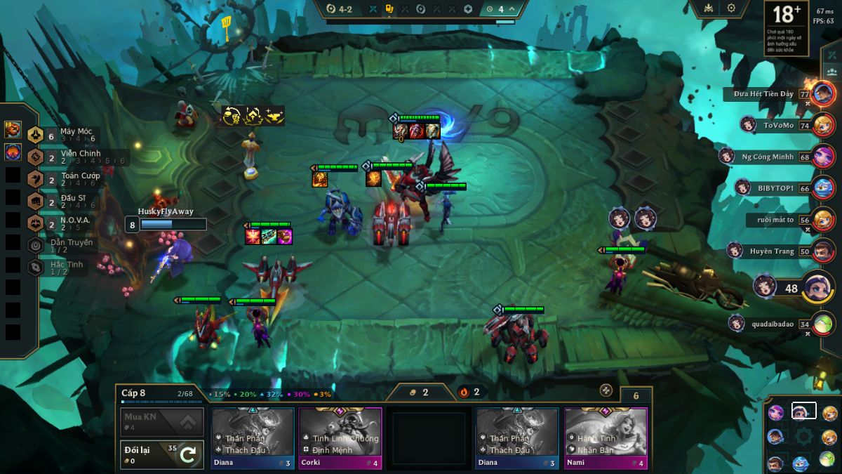 Lên cấp 8 ở vòng 4-1 và roll mạnh để tìm kiếm bộ 3 tướng Máy Móc