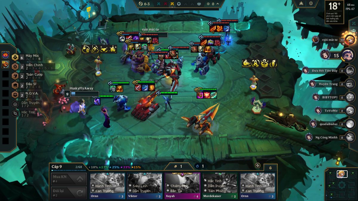 Lên cấp 9 để hoàn thiện đội hình và giành top 1