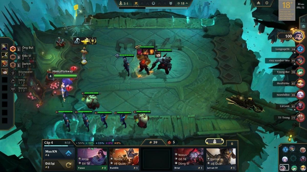 Đánh chuỗi thắng nếu có các trang bị đẹp cho chủ lực