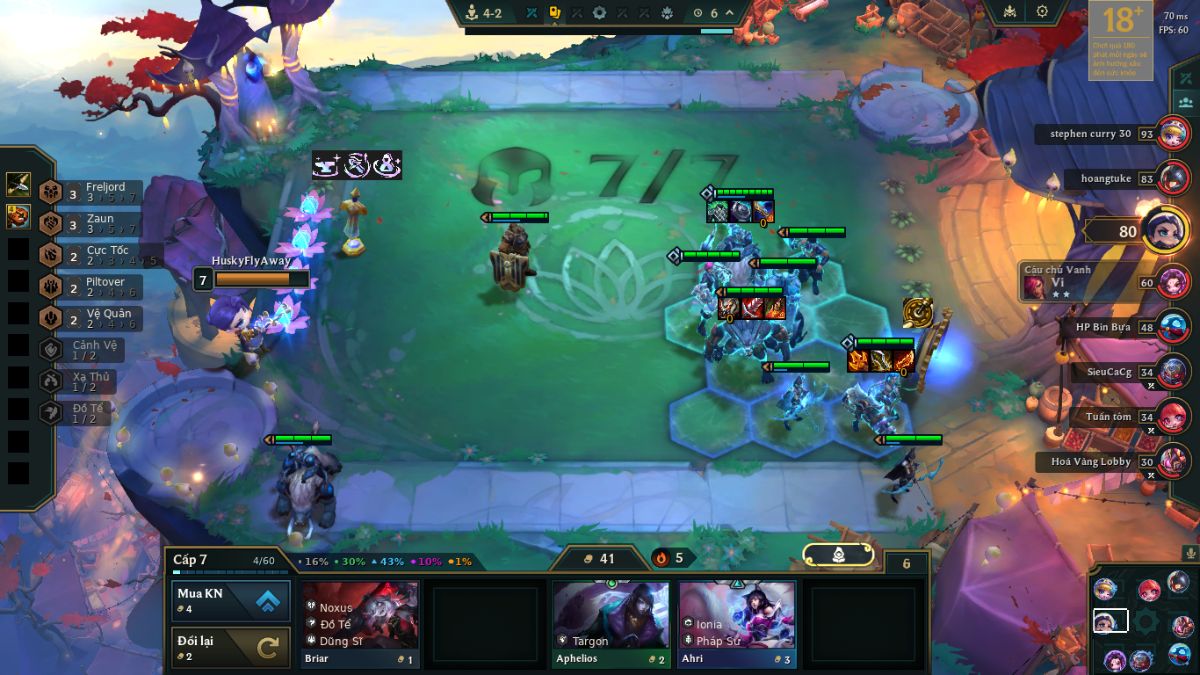 Lên cấp 7 ở vòng 4-1 và xoay sang form đội hình chuẩn