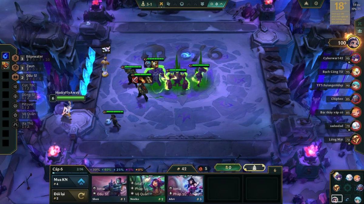 Đội hình dữ máu cực tốt ở cấp 6