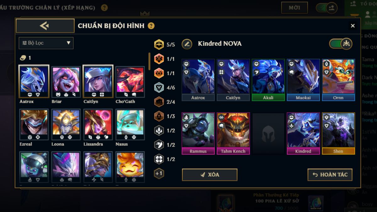 Gợi ý khung đội hình Kindred N.O.V.A hoàn thiện ở cấp độ 9