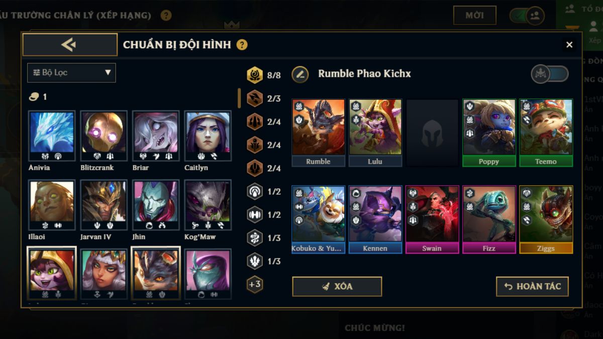 Gợi ý khung đội hình Rumble Pháo Kích Tầm Xa