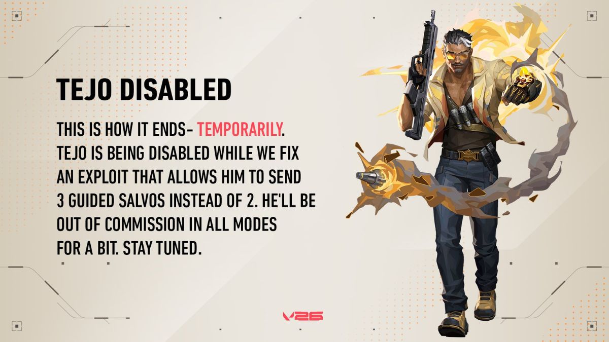 Tejo bất ngờ bị Riot Games vô hiệu hóa trong VALORANT