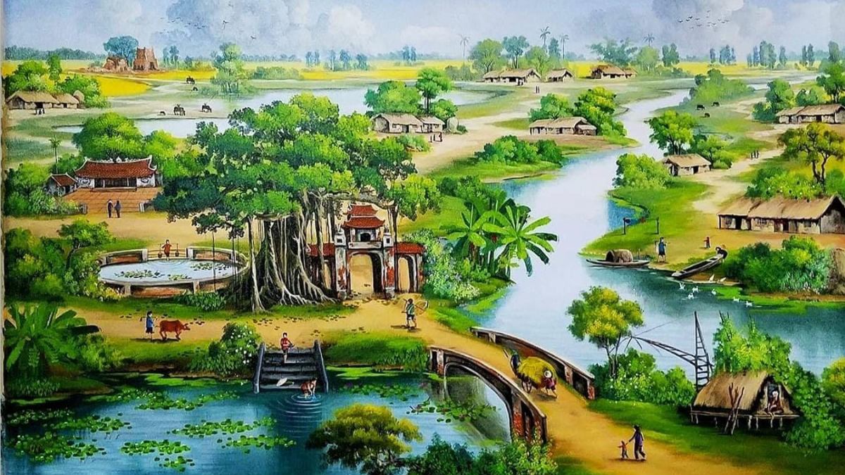 vẽ tranh quê hương đơn giản