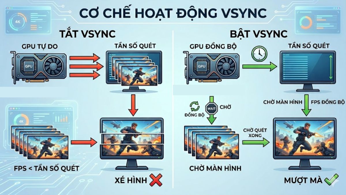 Cơ chế hoạt động VSync ra sao?