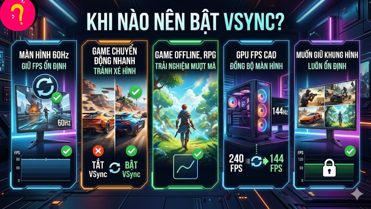 Khi nên bật VSync