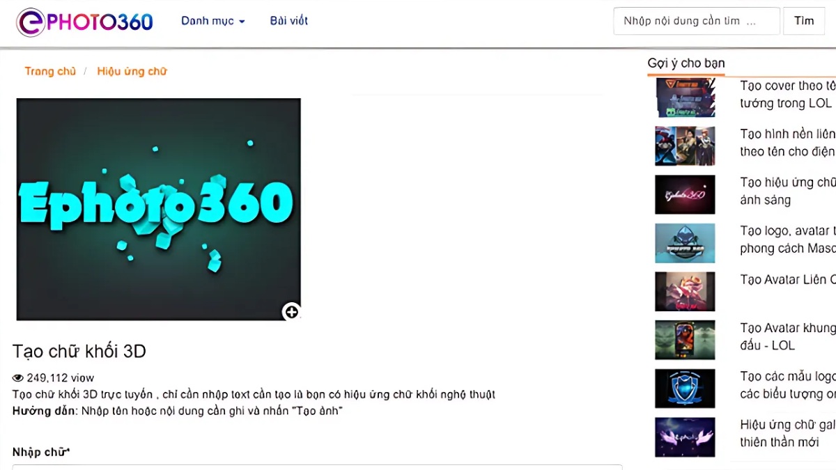top web tạo chữ 3D đẹp nhất