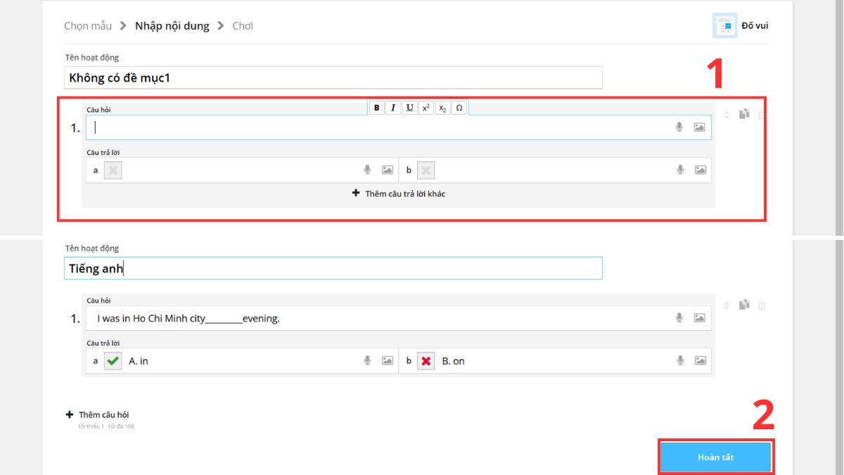 Hướng dẫn cách sử dụng Wordwall bước 3