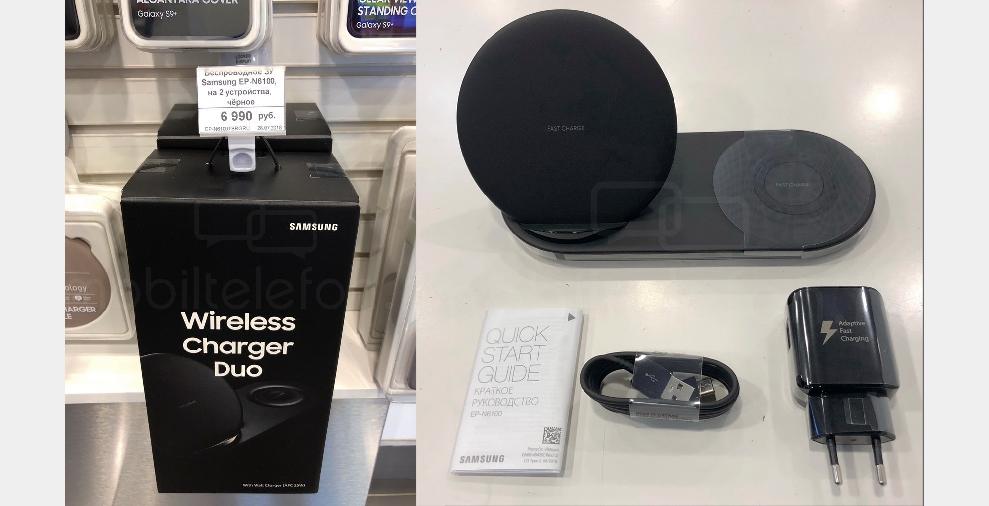 Đế sạc không dây Wireless Charger Duo của Galaxy Note 9 bất ngờ lên kệ tại Nga, giá 2.6 triệu đồng