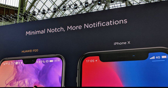 Huawei so sánh tai thỏ trên P20 với iPhone X và nói rằng: "Notch nhỏ hơn sẽ tốt hơn"