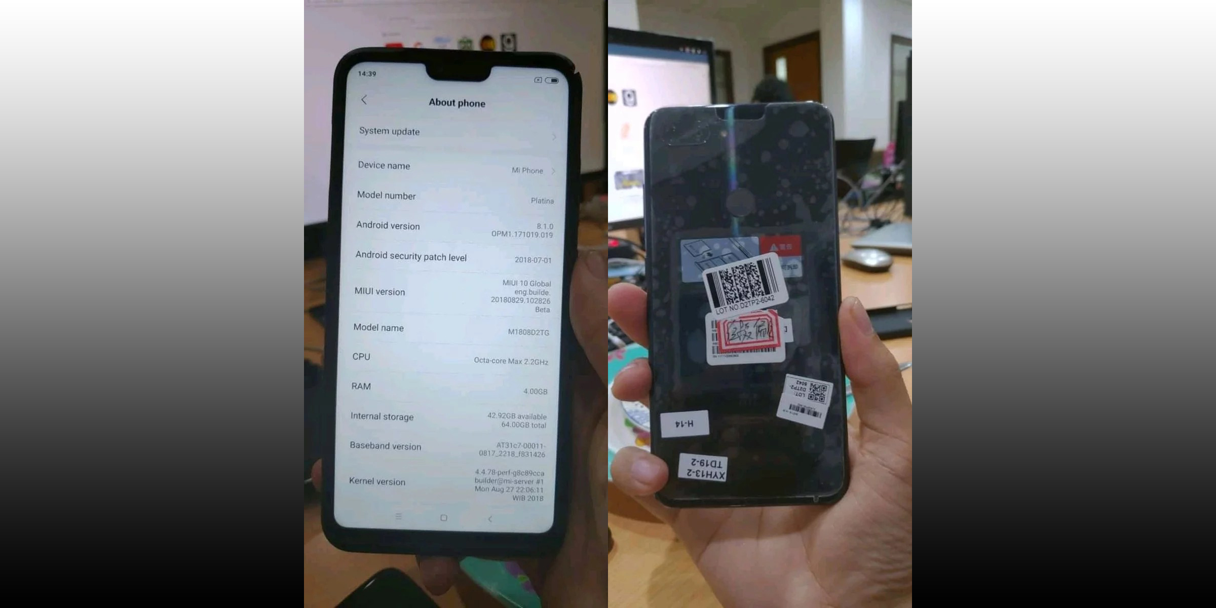 Xiaomi Mi 8 Youth lộ ảnh thực tế, thông số kĩ thuật trước ngày ra mắt