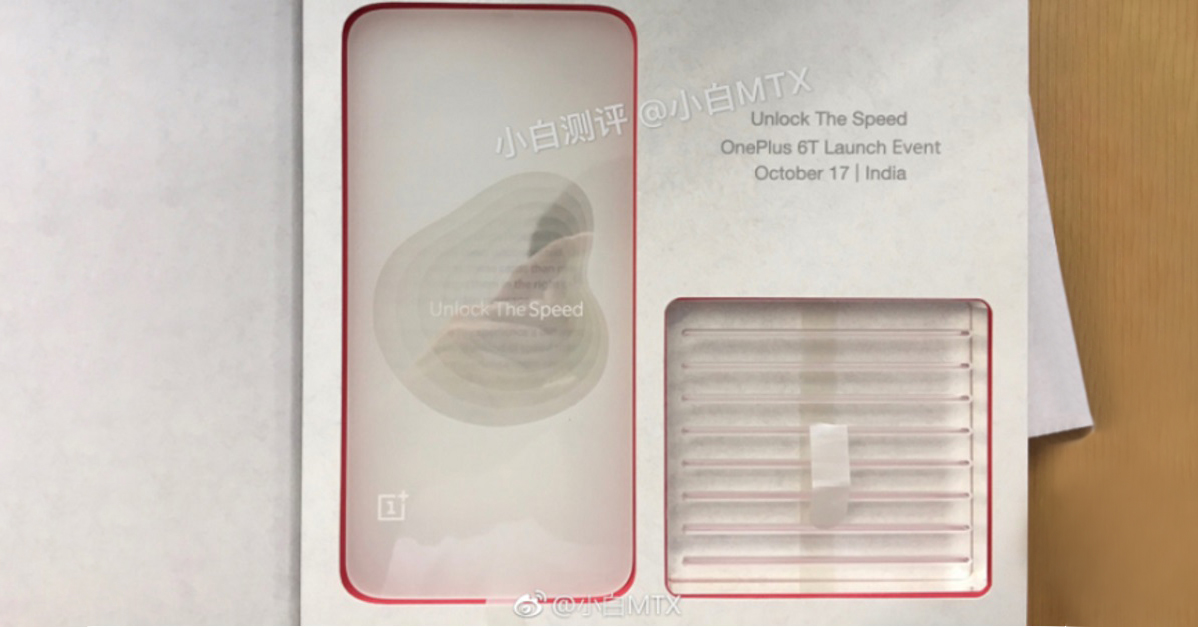 Lộ diện thư mời tham sự sự kiện ra mắt OnePlus 6T tại Ấn Độ vào ngày 17/10 tới