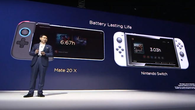 Những chiếc smartphone khác không có cửa, Huawei Mate 20X trực tiếp đọ khả năng chơi game với Nintendo Switch