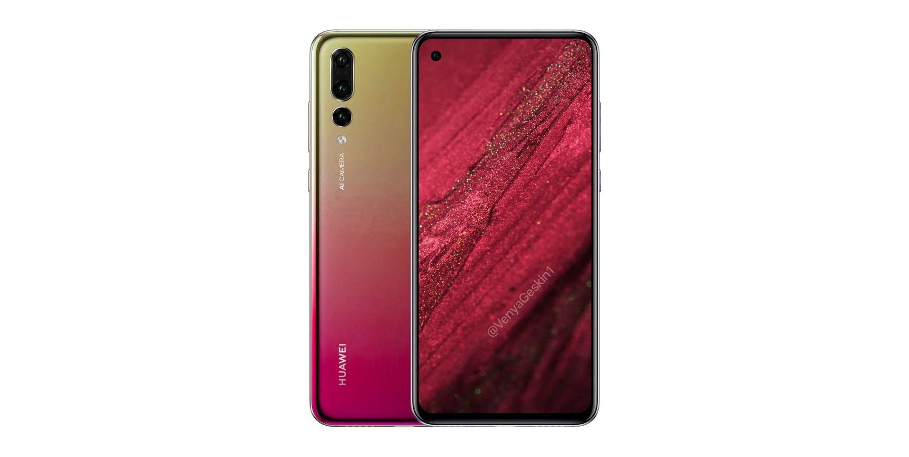 Huawei Nova 4 lộ ảnh render, khá giống P20 Pro nhưng có thêm "nốt ruồi" trên màn hình