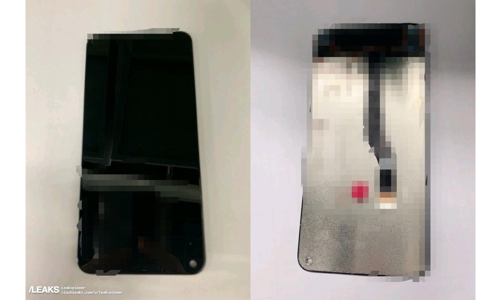 Lộ ảnh chụp panel màn hình với "nốt ruồi" bên trái, giống hệt thiết kế Infinity-O trên Galaxy S10 của Samsung
