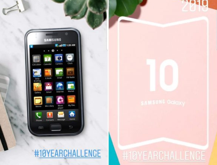 Samsung khoe ảnh trào lưu "10 Year Challenge" để nhá hàng điện thoại màn hình gập
