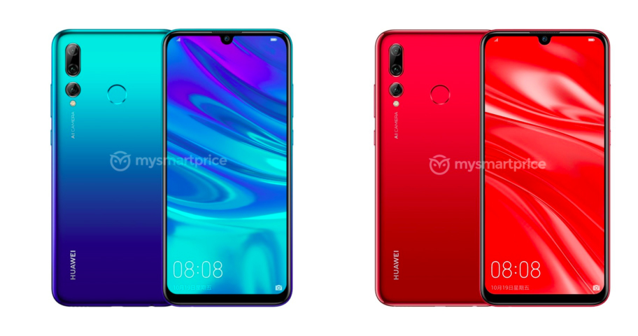 Huawei Enjoy 9s lộ ảnh render kèm cấu hình chi tiết: Màn hình giọt nước, chip Kirin 710, 3 camera sau